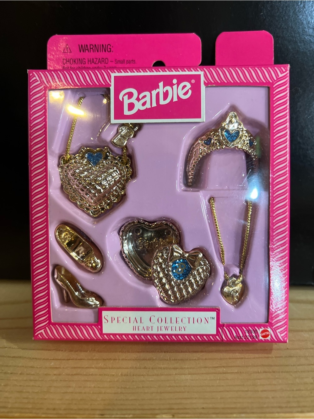 Barbie Gold & Blue Heart Jewelry Dress-Up Set